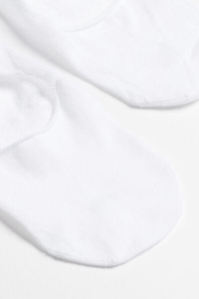 Calzedonia White Cotton Invisible Socks, Unisex