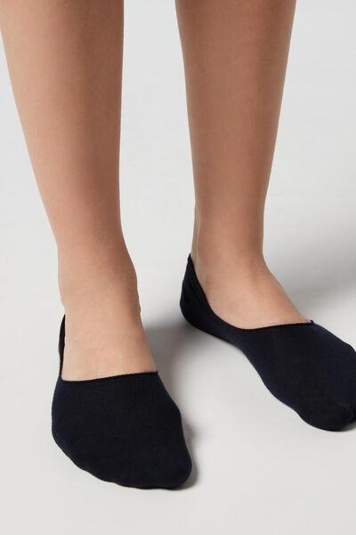 Blue Cotton Invisible Socks, Unisex, , large image number 0