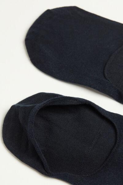 Blue Cotton Invisible Socks, Unisex, , large image number 2