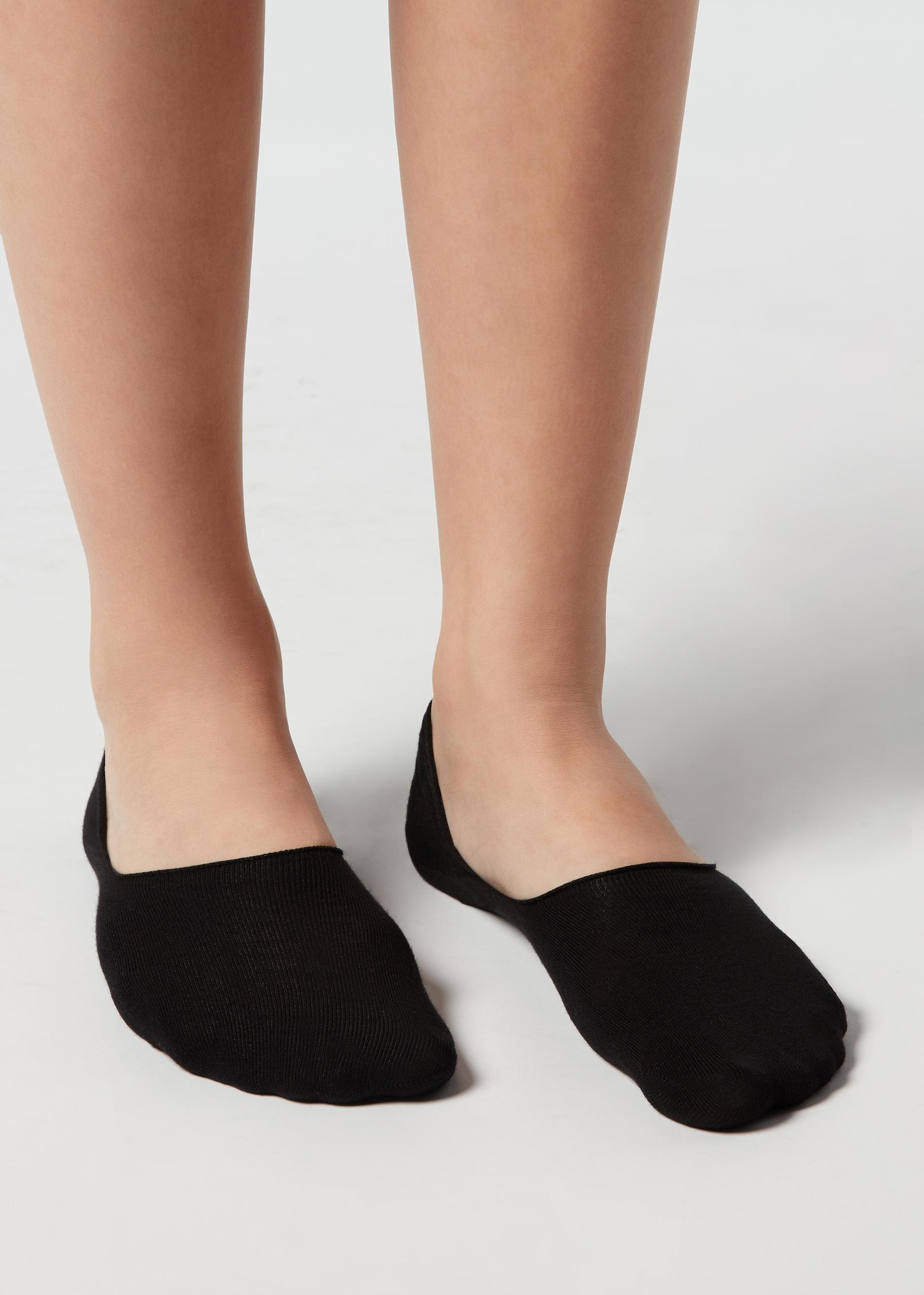 Black Cotton Invisible Socks, Unisex, , large image number 1