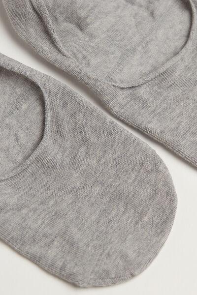 Grey Blend Cotton Invisible Socks, Unisex, , large image number 2