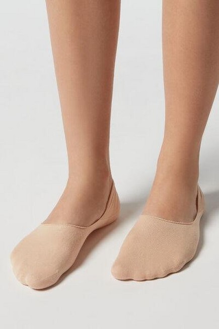 Calzedonia - Beige Cotton Invisible Socks, Unisex