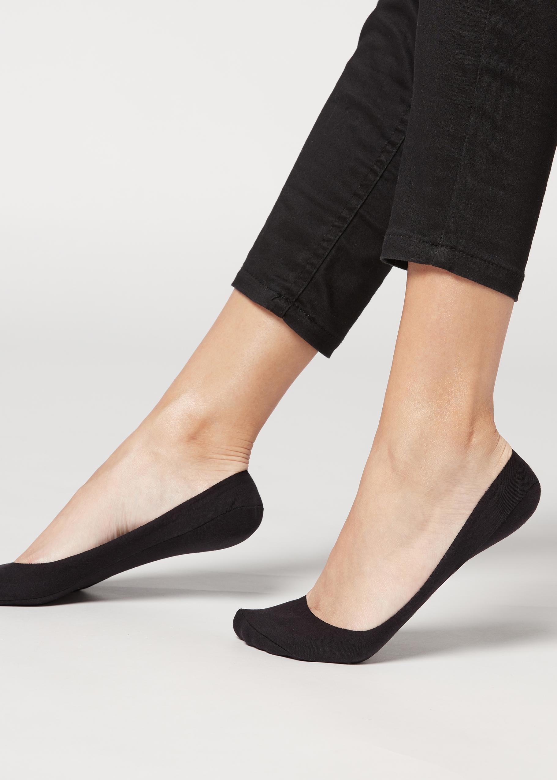 Black Silicone Edge Invisible Socks, , large image number 0