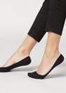 Black Cotton Invisible Socks With Silicone Edge, Women