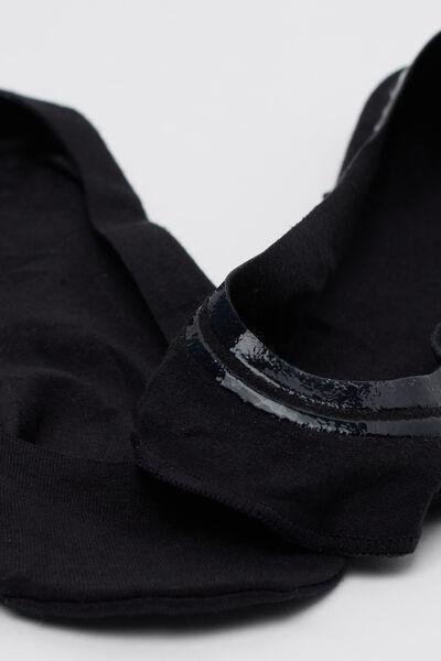 Black Silicone Edge Invisible Socks, Black, medium