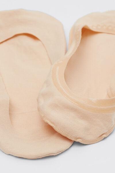 Beige Invisible Socks, , large image number 3