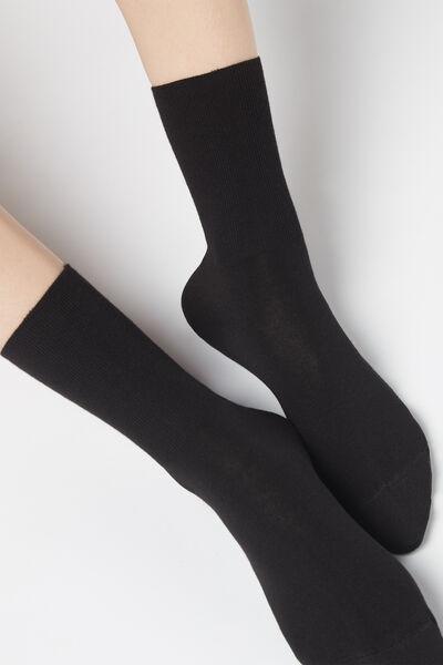 Black Cotton Short Socks, , large image number 0
