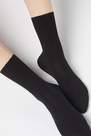 Black Short Cotton Cashmere Socks
