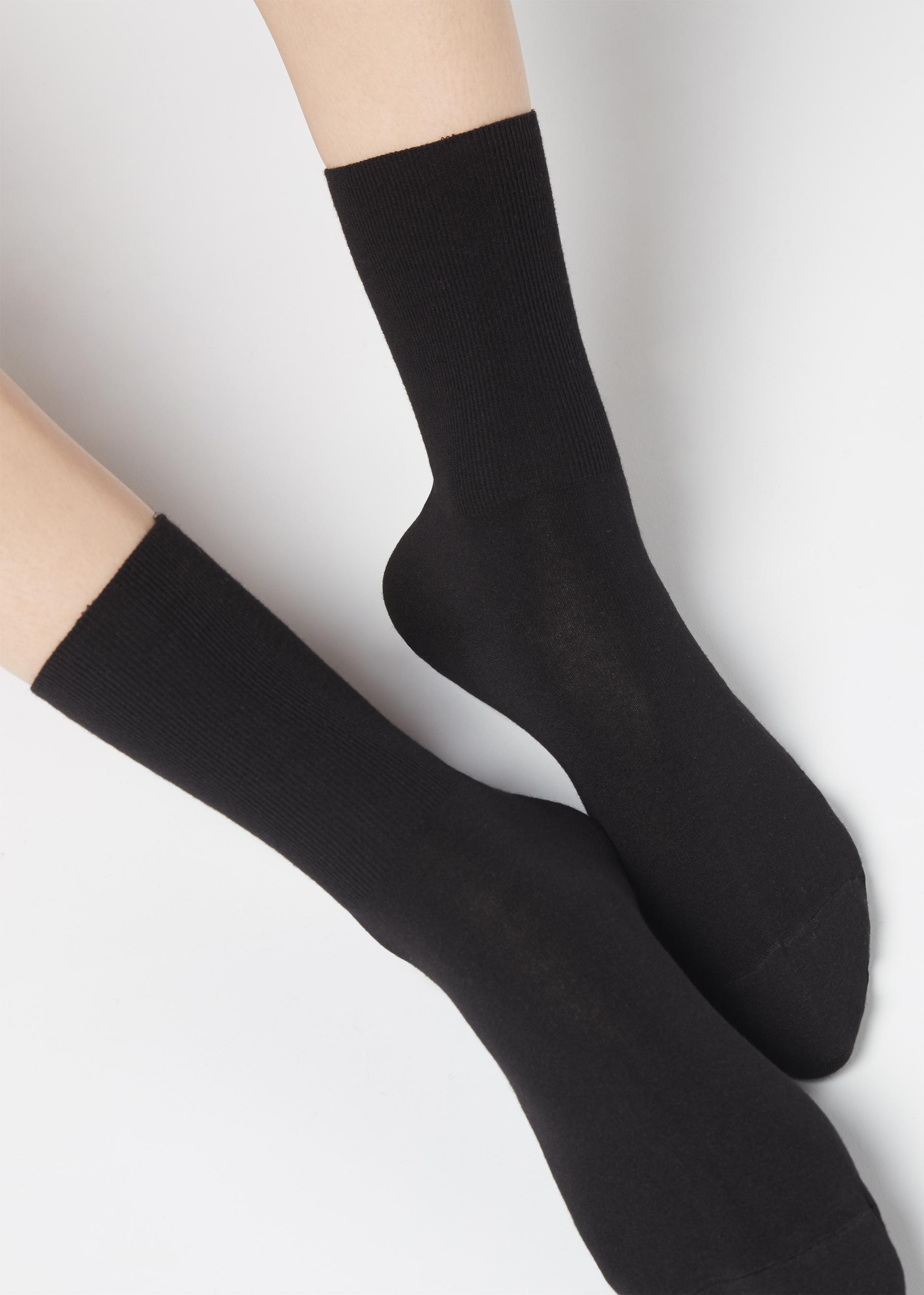 Black Cotton Short Socks, , large image number 1