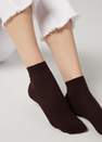 Calzedonia - Brown Short Ribbed Socks With Cotton And Cashmere, Women
