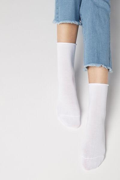 White Non-Elastic Cotton Ankle Socks, , large image number 4