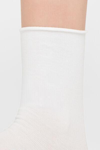 White Non-Elastic Ankle Cotton Socks, White, large image number 6