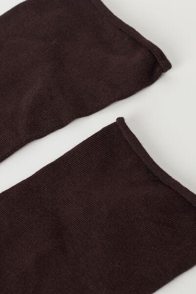 Brown Non-Elastic Cotton Ankle Socks, Brown, large image number 2