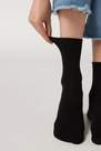 Black Non-Elastic Cotton Ankle Socks