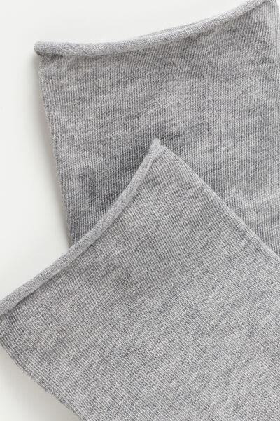 Grey Non-Elastic Ankle Socks, Grey Blend, large image number 2