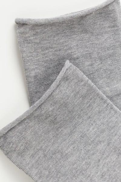 Grey Non-Elastic Ankle Socks, Grey Blend, large image number 4