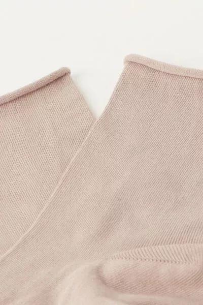 Cream Non-Elastic Cotton Ankle Socks, 5501_154D, large image number 1