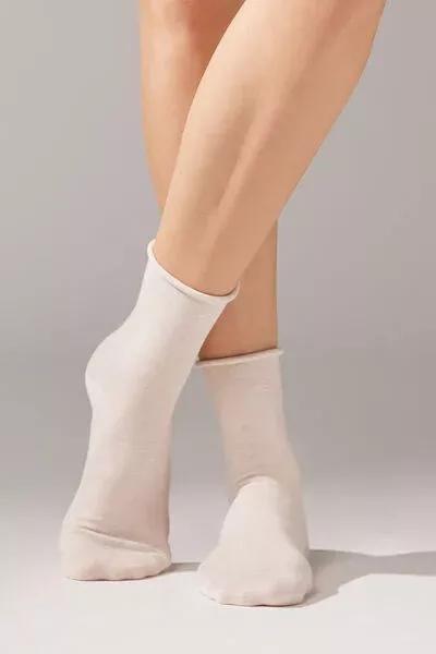 Beige Non-Elastic Cotton Ankle Socks, 5501_155D, large image number 0