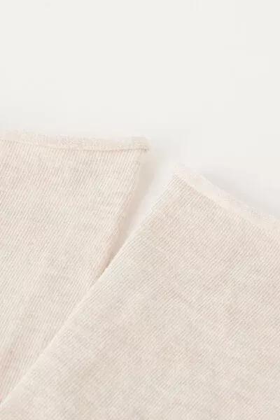 Beige Non-Elastic Cotton Ankle Socks, 5501_155D, large image number 2