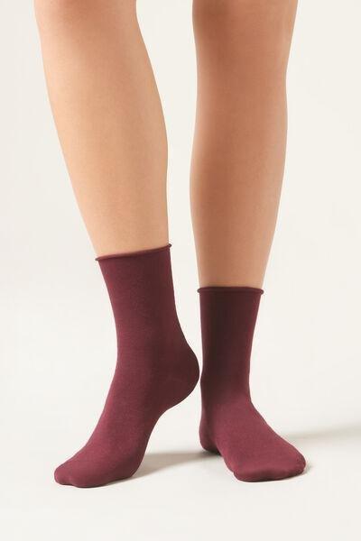 Burgundy Ankle Socks, , large image number 0