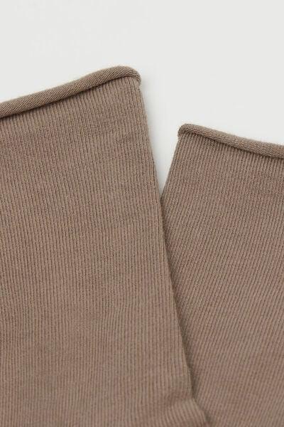 Beige Non-Elastic Ankle Socks, 5501_391D, medium