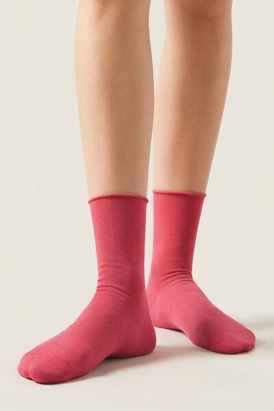 Red Non-Elastic Ankle Socks, , large image number 0