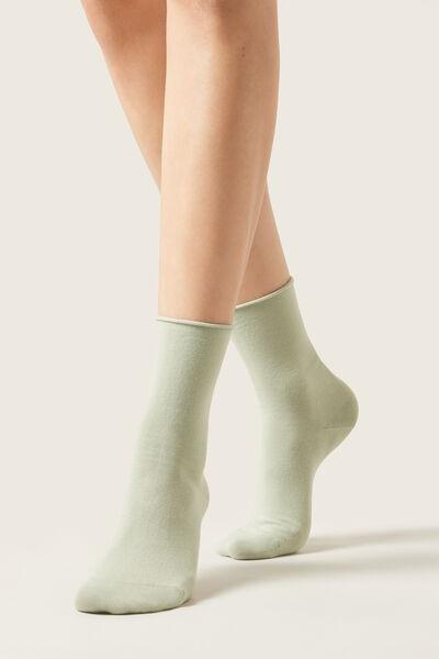 Green Non-Elastic Ankle Socks, 5501_434D, large image number 0