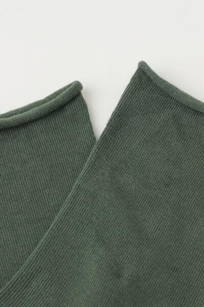Green Non-Elastic Cotton Ankle Socks, , large image number 2