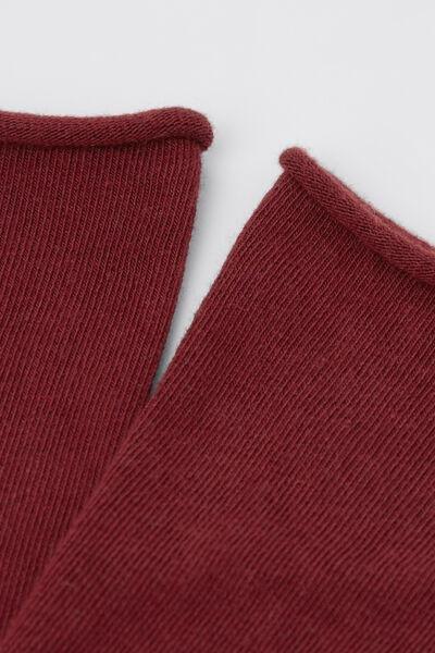 Red Non-Elastic Cotton Ankle Socks, , large image number 1
