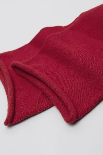 Red Non-Elastic Cotton Ankle Socks, , large image number 1