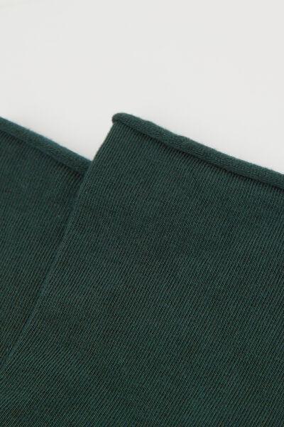 Green Non-Elastic Cotton Ankle Socks, , large image number 1