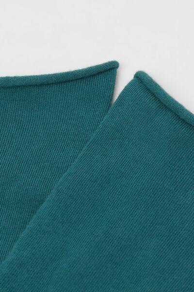 Green Non-Elastic Cotton Ankle Socks, , large image number 1