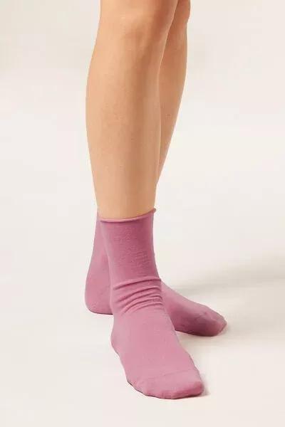 Pink Non-Elastic Cotton Ankle Socks, 5501_705D, large image number 0