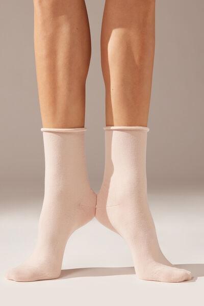 Pink Non-Elastic Cotton Ankle Socks, , large image number 1