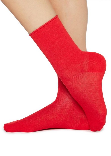 Calzedonia - Strawberry Pink Non-Elastic Cotton Ankle Socks ,Women