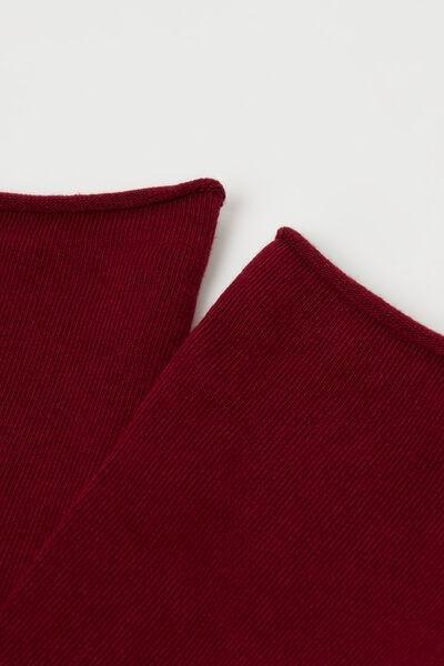 Burgundy Non-Elastic Ankle Socks, , large image number 1