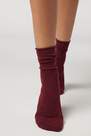 Red Non-Elastic Cotton Ankle Socks