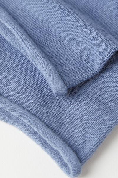 Blue Non-Elastic Cotton Ankle Socks, , large image number 1