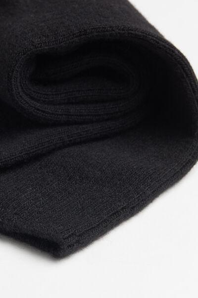 Black Short Ribbed Socks, Black, large image number 2