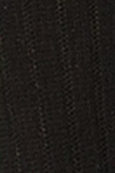 Black Short Ribbed Socks, Black, large image number 5