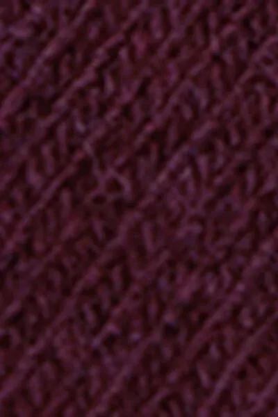Burgundy Wool And Cashmere Short Ribbed Socks, 5501_174D, large image number 2