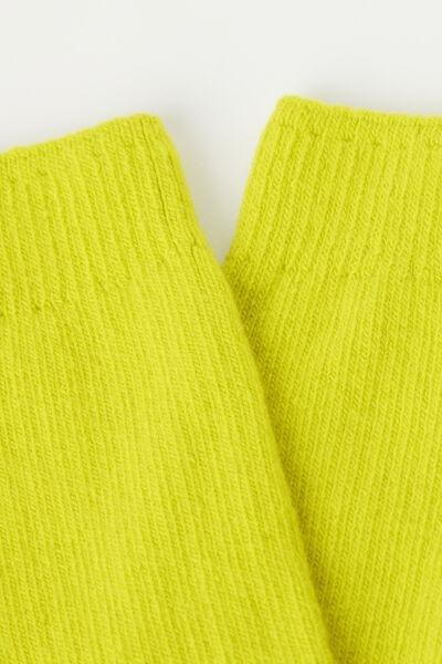 Calzedonia - Yellow Short Ribbed Socks With Wool And Cashmere