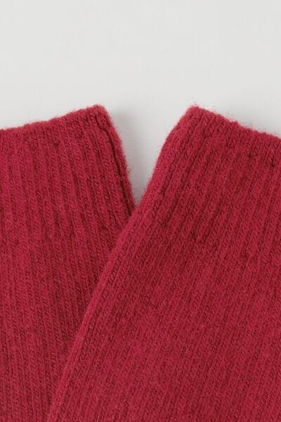Red Cashmere Short Socks, Dark Red, large image number 1