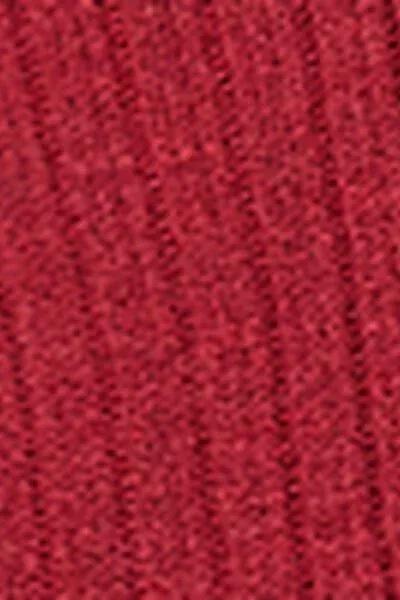 Red Cashmere Short Socks, Dark Red, large image number 2