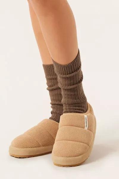 Brown Short Ribbed Socks With Wool And Cashmere, 5501_606D, medium