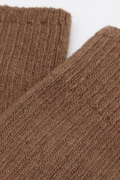 Brown Short Ribbed Socks With Wool And Cashmere, 5501_606D, medium