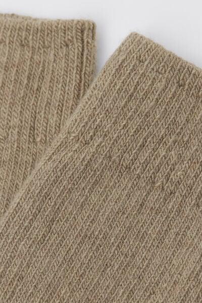 Grey Short Ribbed Socks With Wool And Cashmere, 5501_610D, large image number 2