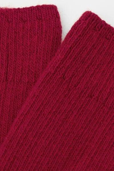 Red Short Ribbed Socks With Wool And Cashmere, 5501_613D, large image number 1