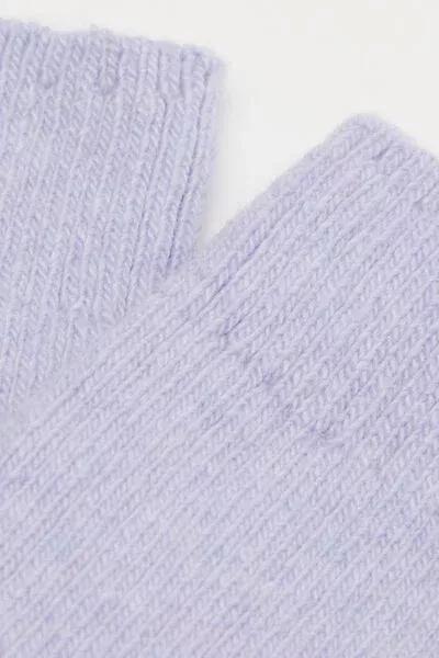 Purple Short Ribbed Socks With Wool And Cashmere, 5501_619D, large image number 1