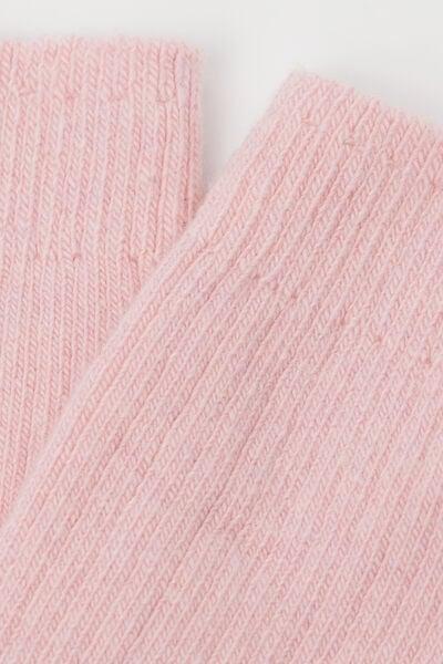 Pink Short Ribbed Socks With Wool And Cashmere, 5501_620D, large image number 1